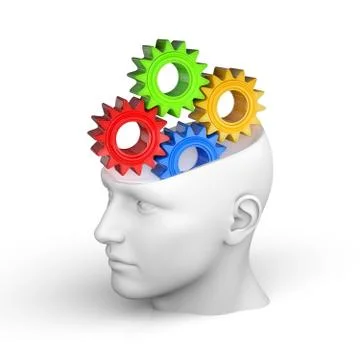 Creative concept of the human brain - Thinking 스톡 일러스트