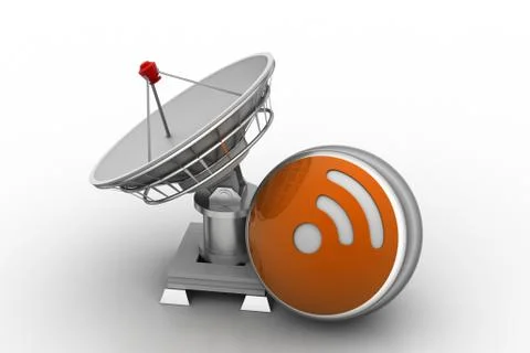 Creative concept icon of satellite dish for internet Free Stock Illustration
