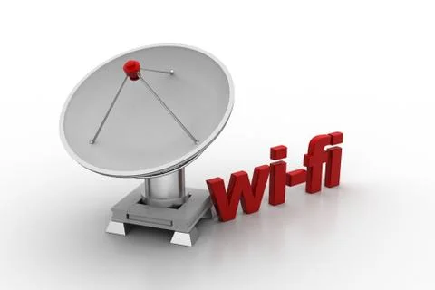 Creative concept icon of satellite dish for wi-fi signal Free Stock Illustration