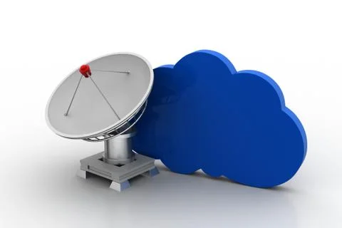 Creative concept icon of satellite dish for cloud concept Free Stock Illustration