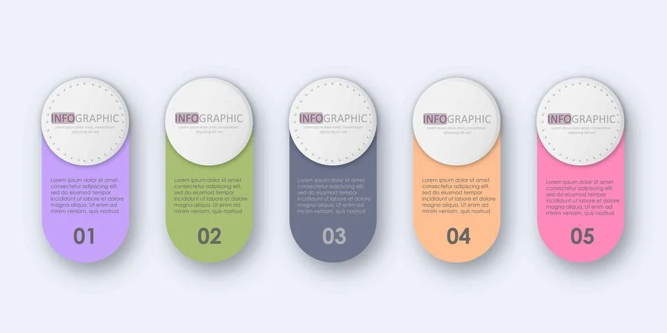 Creative concept for infographic with 5 steps Illustrazione stock
