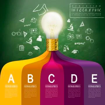 Creative concept infographic with lighting bulb Stock Illustration