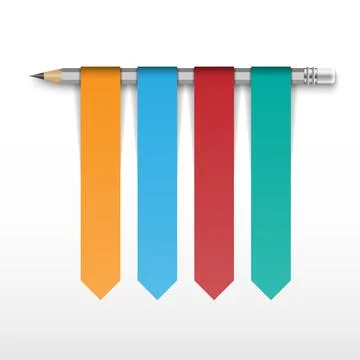 Creative concept for infographic with pencil, vector illustration Stock Illustration