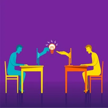 Creative concept on-line share business idea concept vector Stock Illustration