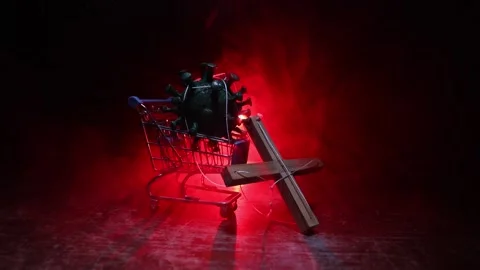 Creative concept of manipulation with coronavirus 스톡 동영상 130514928