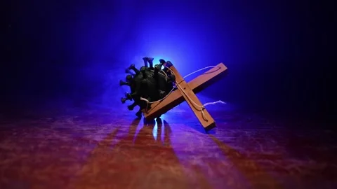 Creative concept of manipulation with coronavirus 스톡 동영상 130514973