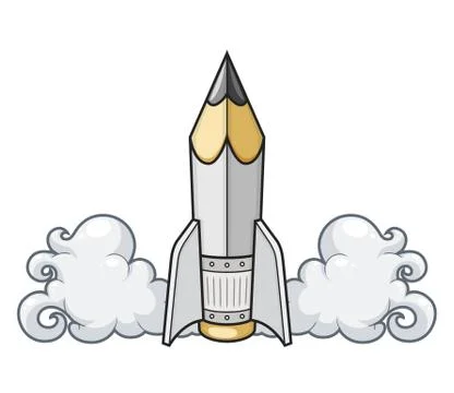 Creative concept pencil as rocket 스톡 일러스트