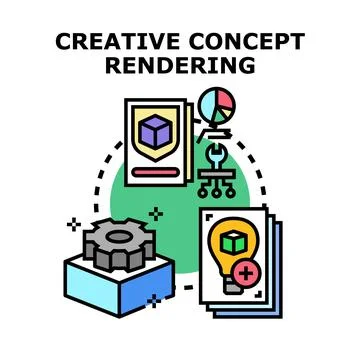 Creative concept rendering developing innovative strategy process 스톡 일러스트