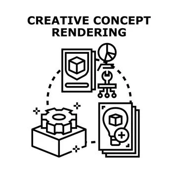 Creative concept rendering developing innovative strategy process Stock Illustration