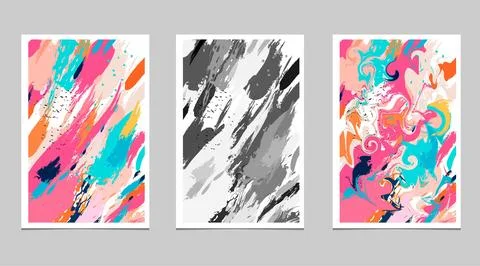 Creative concept for a set of bright and rich backgrounds. Stock Illustration