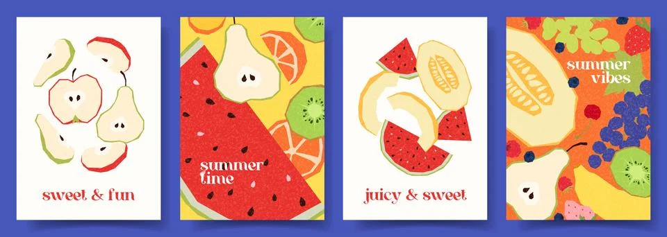Creative concept of summer posters Stock Illustration
