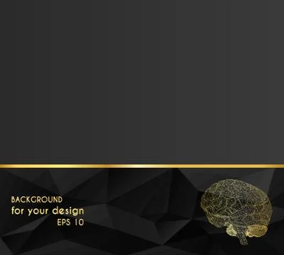Creative concept vector abstract background human brain. Polygonal design style Illustrazione stock
