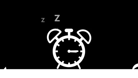 A Creative Conceptual Illustration of a Sleeping Alarm Clock in a Nighttime.. 動画素材 310340369