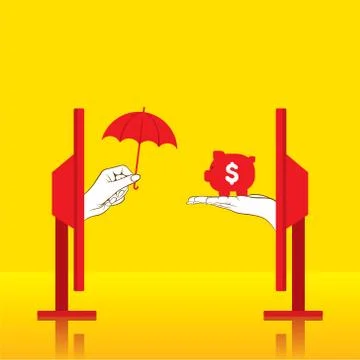 Creative conceptual secure money or insure money concept design Stock Illustration