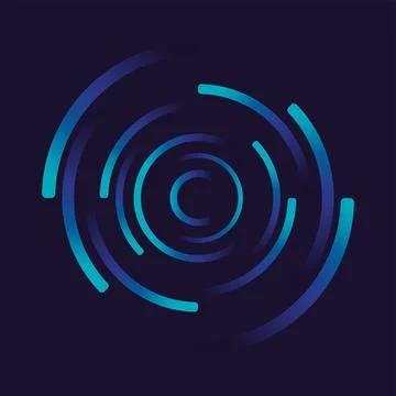 Creative connection icon logo design. Circular network data. Illustrazione stock