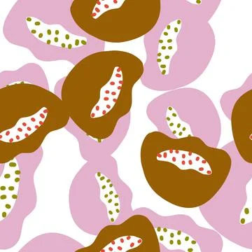 Creative contemporary seamless pattern with brown and lilac random abstract s Illustrazione stock