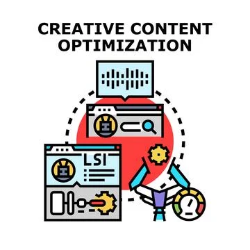 Creative content optimization strategy for digital marketing Stock Illustration