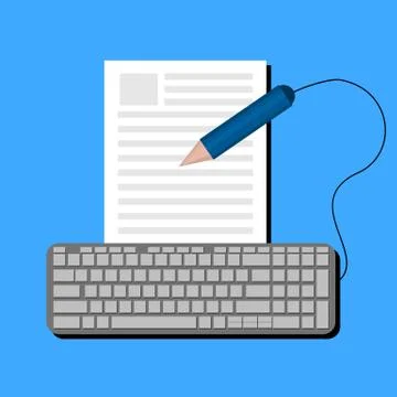 Creative Content Writing, Blogging Post, Digital Media Flat Illustration Stock Illustration