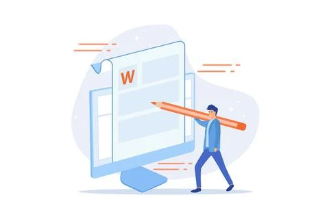 Creative content writing. Copywriting, blogging, Internet marketing. Articl.. Illustrazione stock