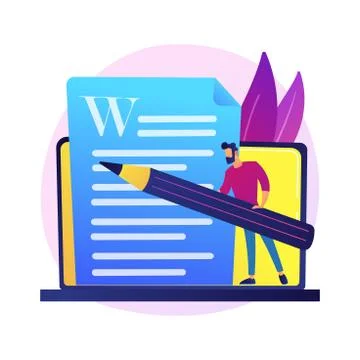 Creative content writing vector concept metaphor. Stock Illustration