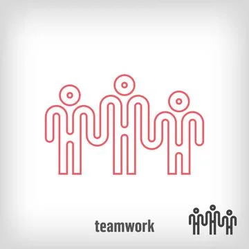 Creative continuous line family ties and teamwork design. Stock Illustration