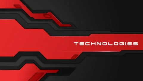 Creative contrast abstract background in red and black colors with technologies Stock Illustration