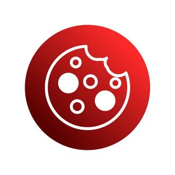 Creative cookie logo design on red circle background, perfect for bakery an.. Stock Illustration