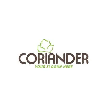 Creative coriander logo vector design Stock Illustration