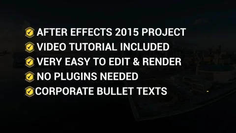 Creative Corporate Bullet Texts After Effects stock