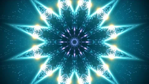 Creative cosmic star mandala background. Speed of light, neon glowing rays. Vidéo 175239140