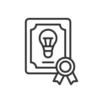 Creative courses certificate, icon in line design. Creative, courses Stock Illustration