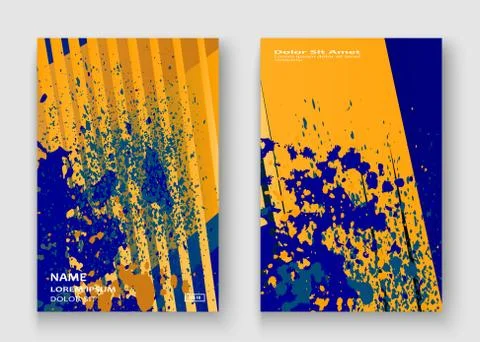 Creative cover frame design paint splatter vector illustration. Neon blurred  Stock Illustration