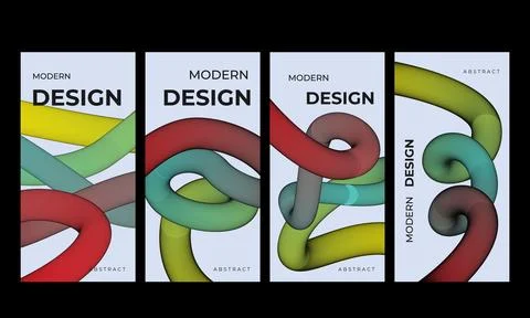 Creative covers or vertical posters in modern minimal style Stock Illustration