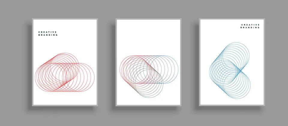 Creative covers with transition lines. Vector graphics. Illustrazione stock