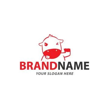 Creative cow logo design Stock Illustration