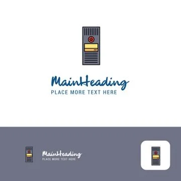 Creative CPU Logo Design. Flat color Logo place for Tagline. Vector Illustrat 스톡 일러스트