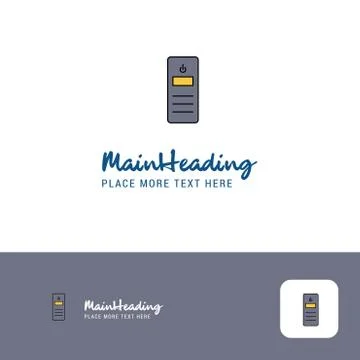 Creative CPU  Logo Design. Flat color Logo place for Tagline. Vector Illustra 스톡 일러스트