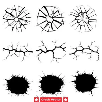 Creative Crack Pattern Vector Collection Fuel Your Imagination Stock Illustration
