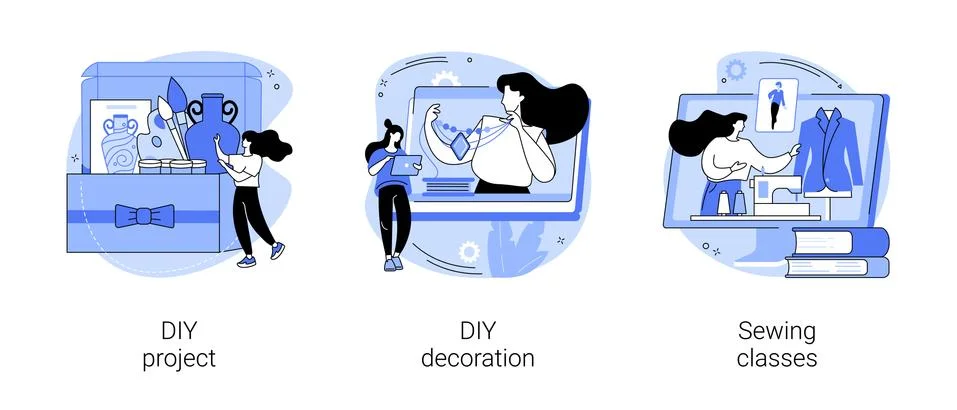 Creative craft abstract concept vector illustrations. イラスト素材