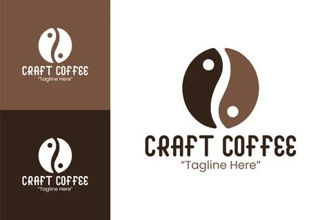 Creative Craft Coffee Roaster Logo in Brown Stock-Illustration
