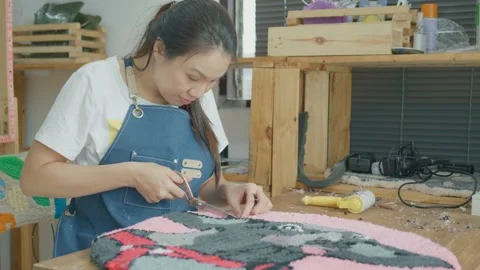 Creative Crafting in Textile Art: A Hobbyist's Journey Video stock 342281705