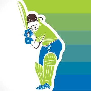 Creative cricket player banner design vector Illustrazione stock