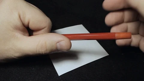 Creative crisis! Breaks the pen, and emotionally throws it on the table! Video stock 125784837