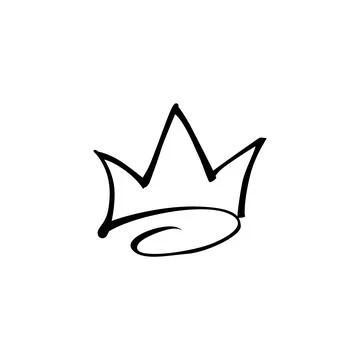 This creative crown design features a simple, minimalist style with fluid lin Stock Illustration
