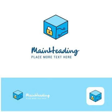 Creative Cube  Logo Design. Flat color Logo place for Tagline. Vector Illustr Stock Illustration