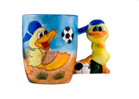 Creative cup with ducks Stock Photos