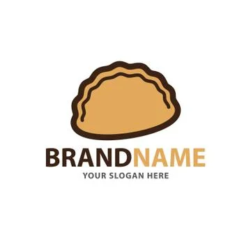 Creative curry puff logo design Stock Illustration