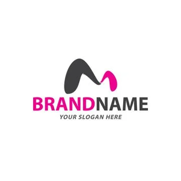 Creative curvy letter m logo design vector Stock Illustration