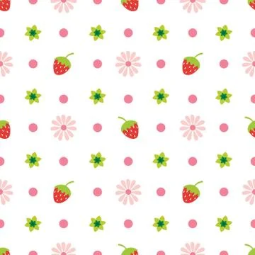 Creative Cute fruit and flower vector pattern Illustrazione stock