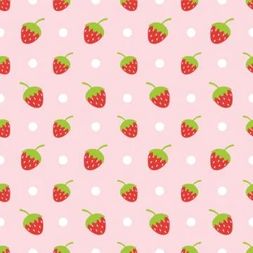Creative Cute strawberry vector pattern Stock Illustration